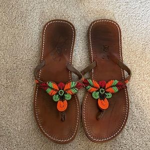 Vera Pelle Beaded Sandals